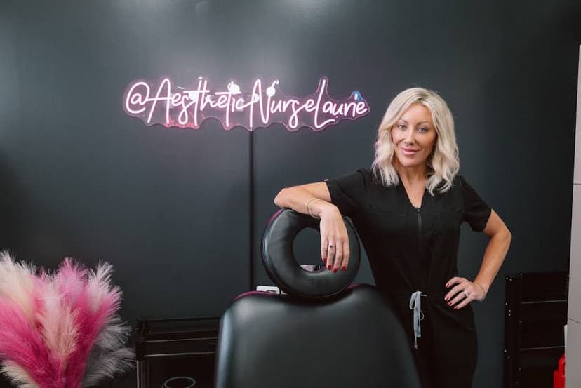 aesthetic nurse laurie at her sleek and clean office